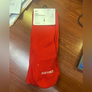 Nike Performance Dri-FIT Red Knee High Socks 2 Pair Size WMM 8-10 Softball